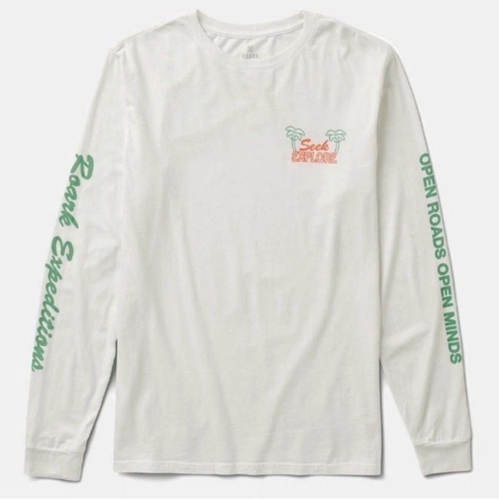 New Roark Men’s Long Sleeve T Shirt Size Large Open Roads Open Minds NWT